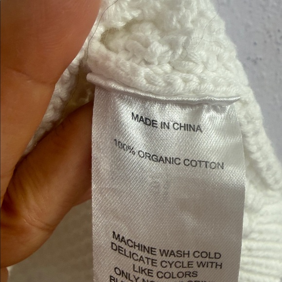 Quince Women White Cable 100% Organic Cotton Cropped Sweater Size S - Picture 10 of 10